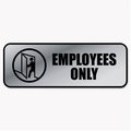 Pen2Paper Brushed Metal Office Sign  Employees Only  9 x 3  Silver PE39783